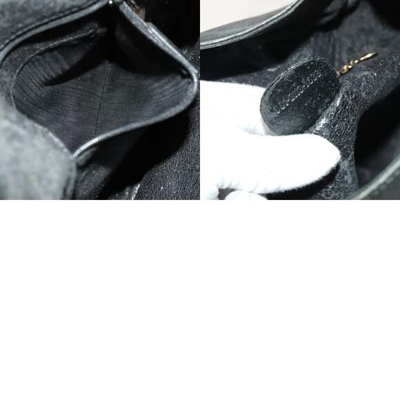 GUCCI Bamboo Hand Bag Leather Black Gold 001 2113 001 2113 - Picture 12 of 12